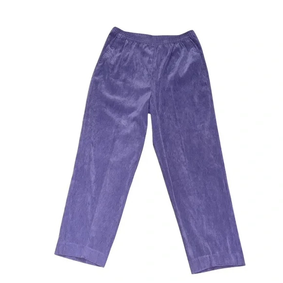 Vintage Nordstrom Purple Wide-Leg Velour Pants - Picture 1 of 4